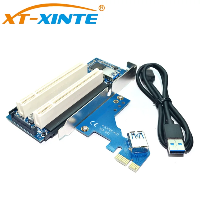 Настольный PCI-Express PCI-e к PCI Адаптерная карта PCIe к двойному Pci слоту Плата расширения USB 3,0 добавить на карты конвертер