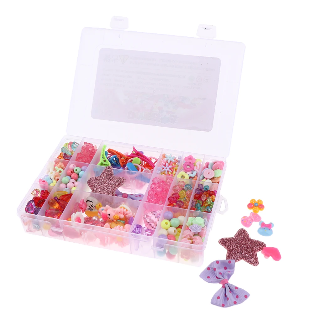 

Acrylic Craft Beads Kit Developmental Toy for Kids Girls Headband DIY Making