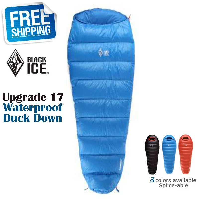 

Blackice Upgrade B200 Mommy без колпачка черный/синий/оранжевый одиночный M/L ультра-светильник, комбинированный спальный мешок с сумкой для переноски