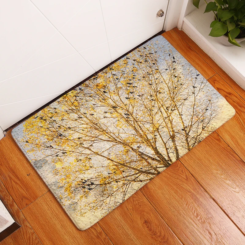 Новые Противоскользящие коврики с принтом листьев и цветов для ванной комнаты