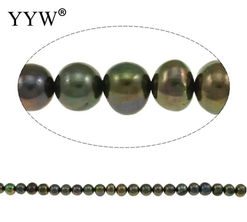 

8-9mm Potato Cultured Freshwater Pearl Beads For Making Diy Jewelry Bracelet Necklace Olive Green Per Approx 14.5 Inch Strand