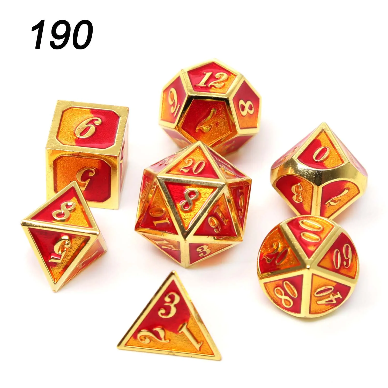 190 Chengshuo игральные кости DND Металл РГП набор многогранных подземелья и дракон черный настольные игры цинковый сплав зеленый цифровой d& d кубики шаблон d6 - Цвет: 190