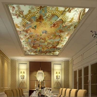 custom photo mural wall paper european style 3d embossed palace painting hotel living room ceiling luxury wallpaper papel mural