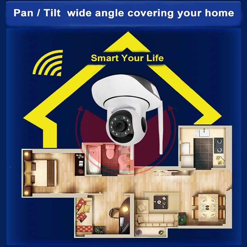 V380 1080P IP сеть wifi HD камера видеонаблюдения 355 градусов PTZ IR-CUT IP ROBOT3 SD H.264 беспроводная IP камера поддерживает 64 ГБ