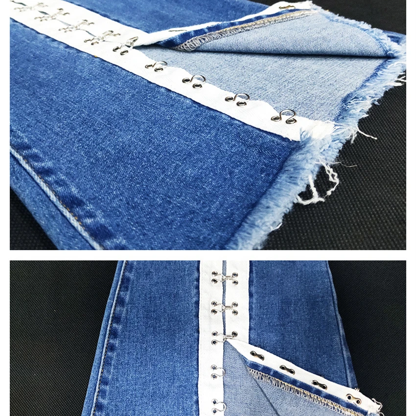 

Wide Leg Pants Flares Side Stripe jeans for women skinny jeans woman denim jeans womens Spliced jean Pants vaqueros mujer