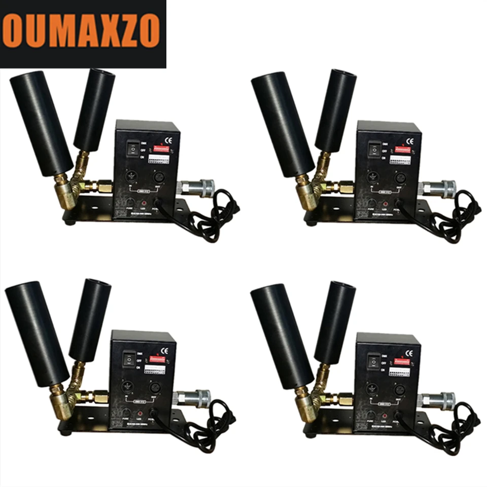 

4PACK Switchable CO2 Column Jet Concert Fog DMX Control double Pipe 6-8M Up Jet Cryo Machine Cryogenic Special Effect Night club