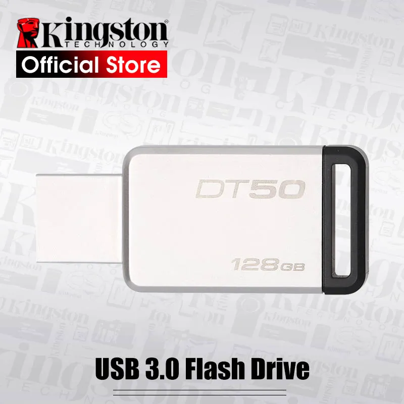 Kingston USB 3,0 Флешка 128 GB USB флеш-накопитель USB 3,1 memoria металлический флеш-накопитель usb-ключ usb DT50 128 gb флешка