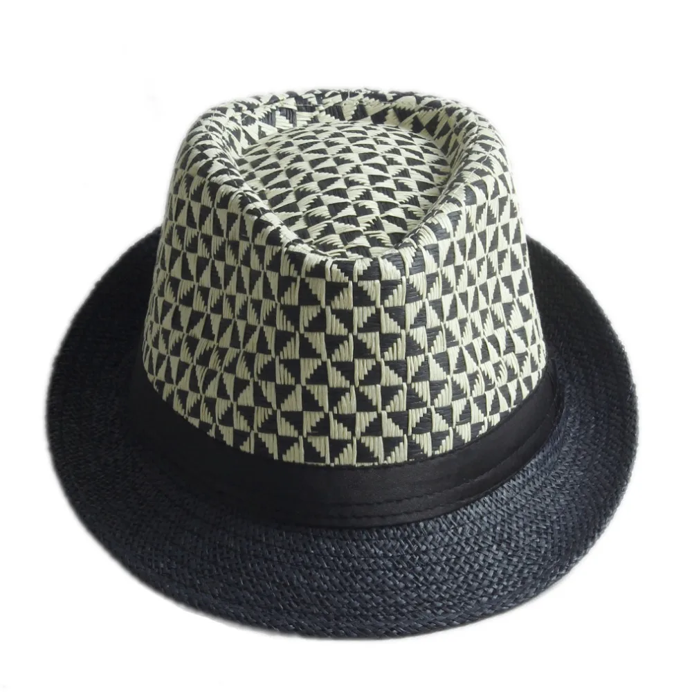 Шляпа женская Соломенная в стиле бохо Пляжная федора от солнца шляпа-трилби