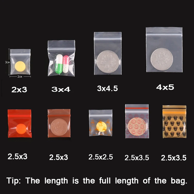 Ясно Мини Миниатюрный Zip Lock Ручка Пластиковая Упаковка Мешок Пищевые Конфеты