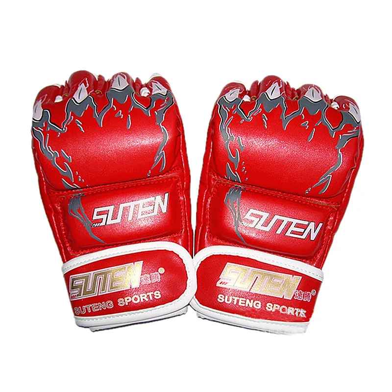 SUTEN Tiger Paw Высококачественные Боксерские перчатки полупальцевые SUTENG 3 цвета для