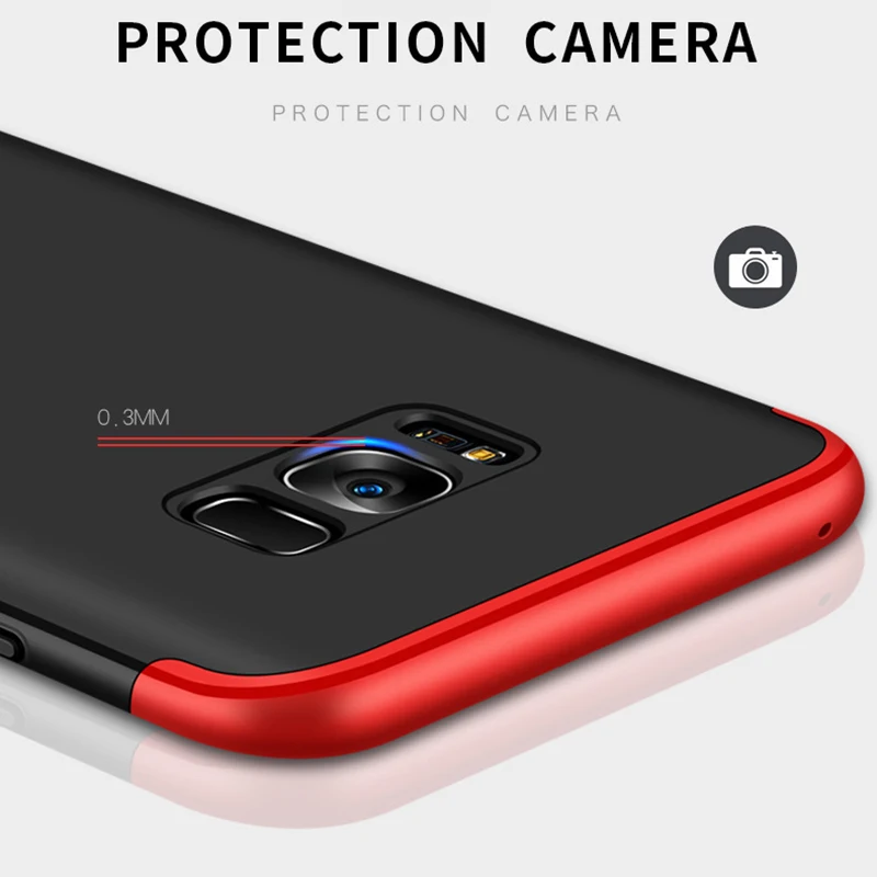 YOJOCK 360 полная защита Жесткий ПК чехол для Samsung Galaxy S8 S8Plus Note 8 S6 S7 Edge 3 в 1 Пластиковые