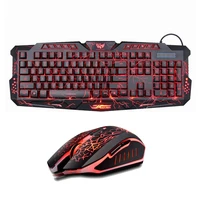 backlit russianenglish gaming keyboard crack gaming mouse 6 buttons breathing light colorful mice