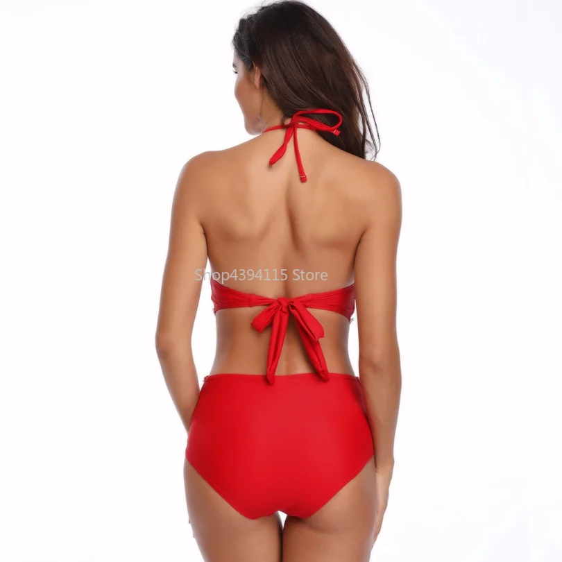 2019 красный сексуальный комплект бикини одна деталь Sw imwear пикантные купальник с
