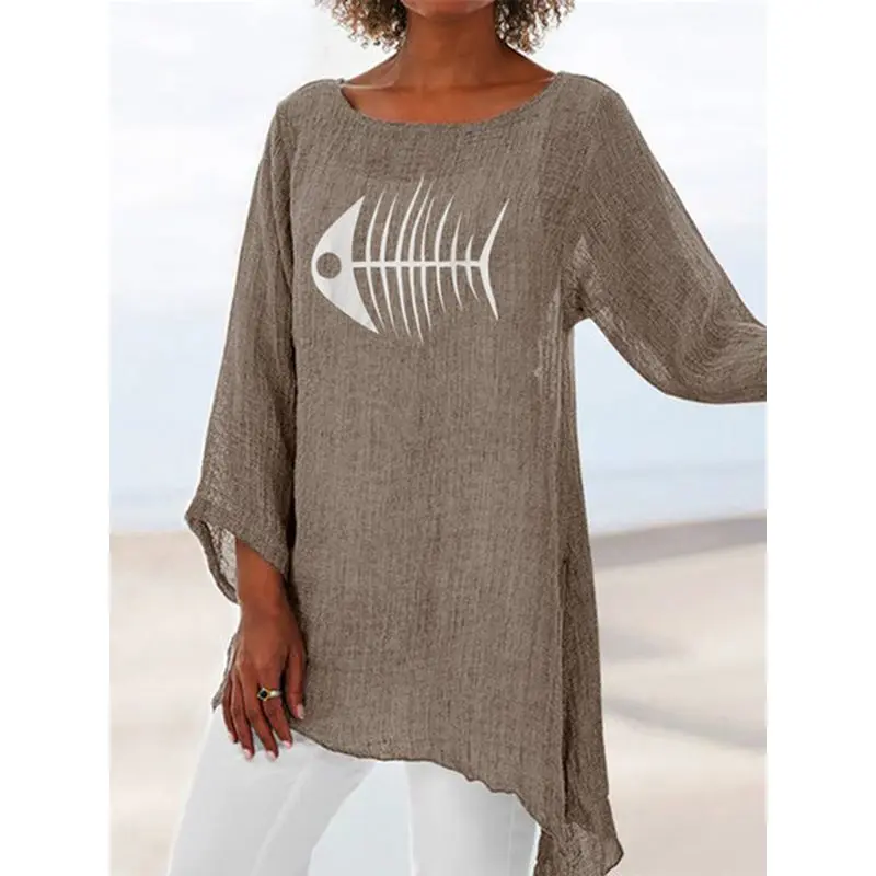 Повседневные Boho сексуальные большие размеры синие летние пляжные футболки для