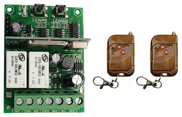 Individual learning code DC9V 12V 24V 10A 2CH Radio Controller RF Wireless Push Remote Control Switch Transmitter+Receiver | Электроника