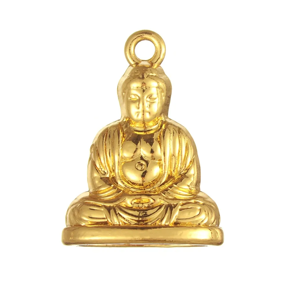 EUEAVAN 15pcs Zinc Alloy Buddha Religious Charm Buddhism Pendant For Jewelry Making Gold Color | Charms