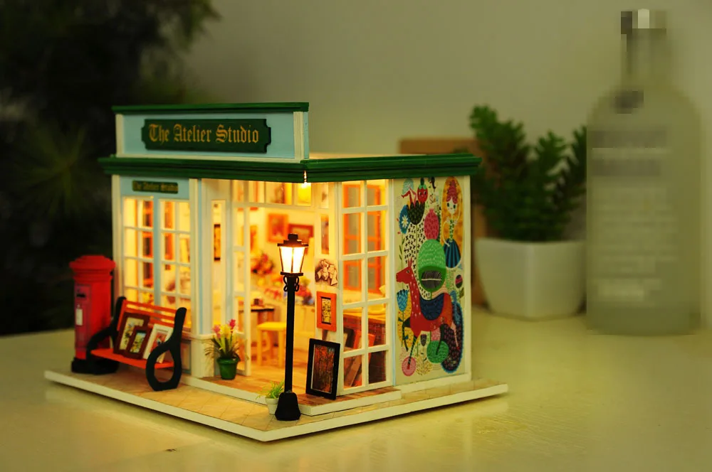 Деревянный Diy кукольный домик игрушка миниатюрная коробка головоломка кукольный домик Diy комплект для кукольного дома мебель для гостиной модель подарок игрушка для детей