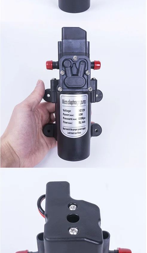 Прочный DC 12 В 60 Вт 130PSI 5L/мин Электрический мини водяной насос высокого давления мембранный распылитель воды Автомойка Кемпинг лодка