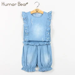 Humor Bear/Одежда для девочек Детский костюм брендовые комплекты одежды для детей Летняя одежда с бантом для маленьких девочек костюм для маленьких девочек из 2 предметов