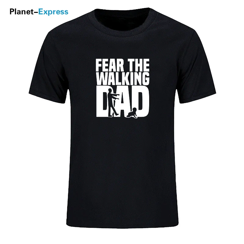 Высокое качество Мужские Fear The Walking Dad печатные хлопковые футболки мужские летние