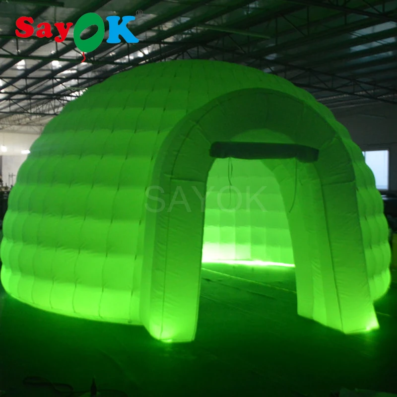Портативная белая надувная купольная палатка со светодиодной подсветкой