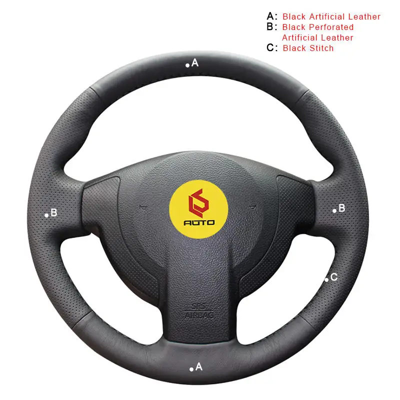 Artificial Leather Автомобильная Оплетка на руль для Nissan Qashqai 2007-2013 Rogue 2008-2013 X-Trail 2008-2013 NV200 2010- Sentra Auto - Название цвета: Artificial Leather