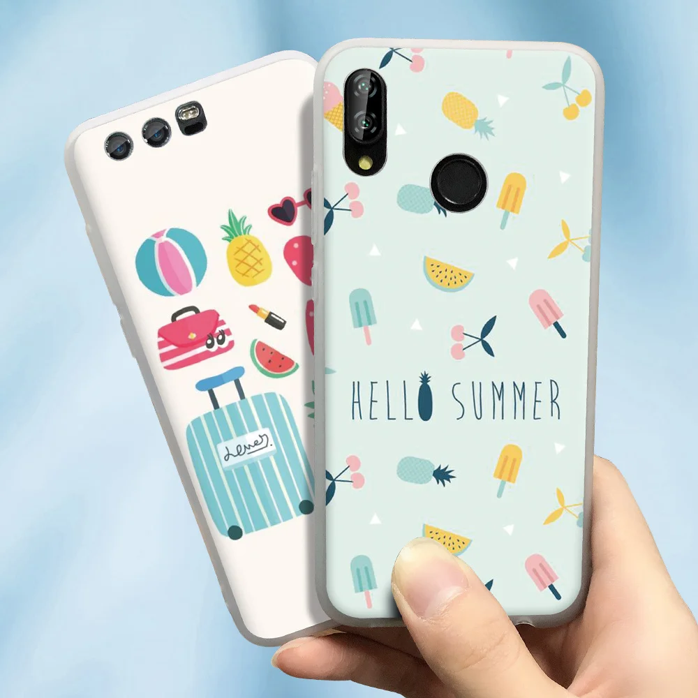 CASEIER Модный летний чехол для Huawei P Smart Mate 20 10 P20 P30 Pro матовый Honor 9 7A 7C 8X задняя крышка