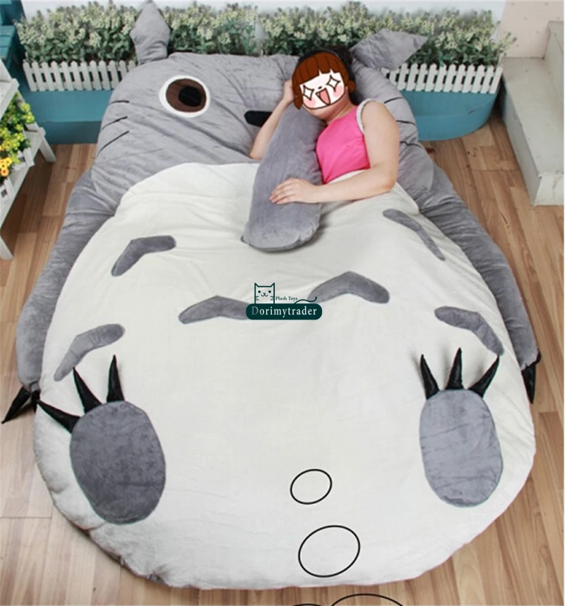 Dorimytrader 200cm X 160cm Огромный мягкий плюшевый мультфильм аниме Beanbag Тоторо спальный