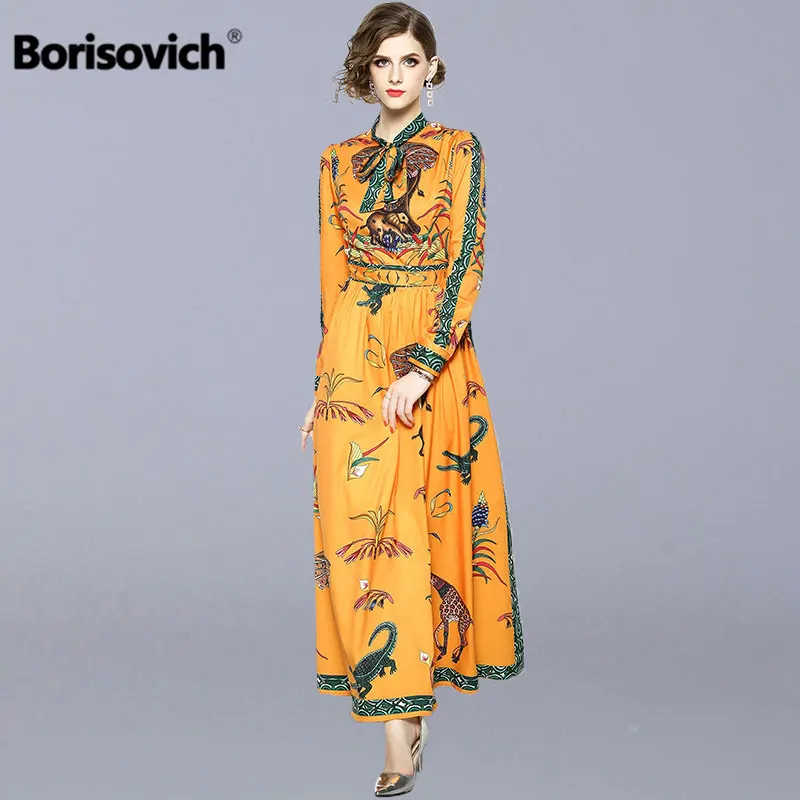 Женское винтажное платье макси Borisovich длинное вечернее с принтом модель N060 на