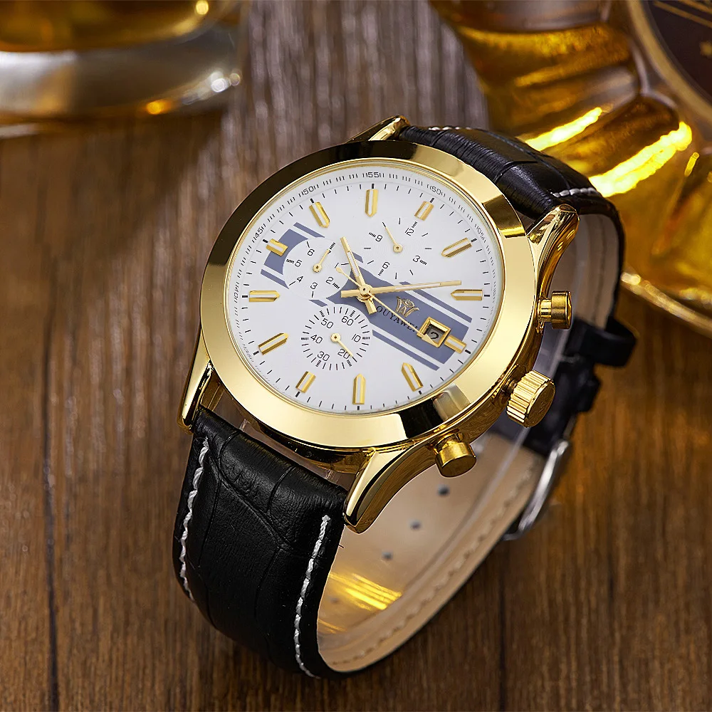 

OUYAWEI White Gold Watches Men Automatic Self Wind Mechanical Watch Leather Brands Luxury Man Watches Montre Homme Wristwatch