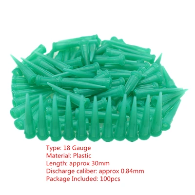 100pcs 18G Needles Конические дозирующие наконечники Клей Дозирующая пластиковая игла 18 г 22 г 25 г конические тупые концы жидкие иглы для дозатора клея 100 шт - Цвет: 100pcs 18G Needles