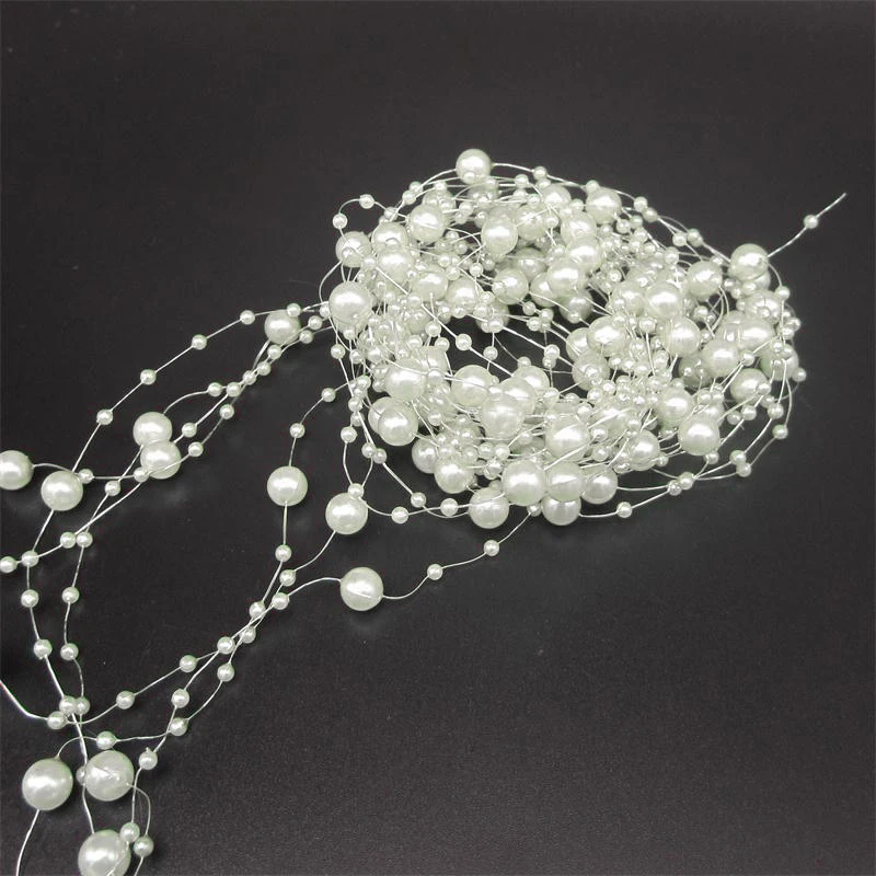 5 м 8 + 3 мм лески искусственный цепочка с жемчужными бусинами гирлянда Цветы DIY