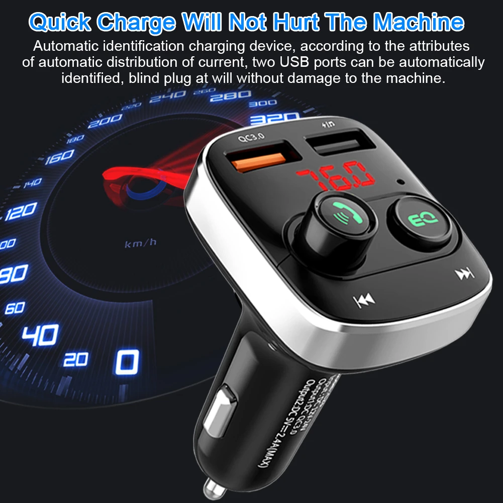 SRUIK Fm передатчик автомобильный комплект громкой связи беспроводные Bluetooth FM