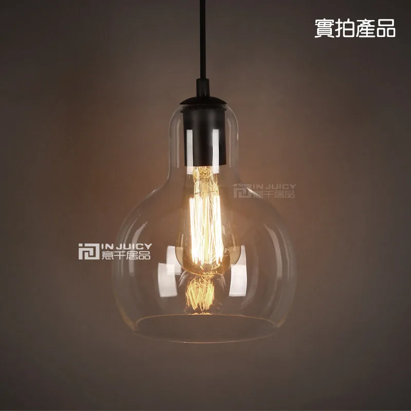 Винтаж Лофт Промышленный Эдисон потолочный стеклянный шар лампа подвесной