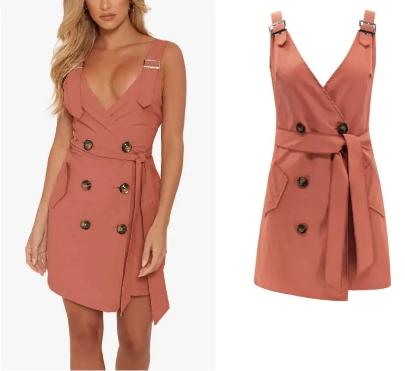 Сексуальное винтажное летнее платье на пуговицах женское короткое пляжное для