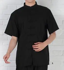 Мужские рубашки из чистого хлопка с рукавами-воланами одежда для медитации