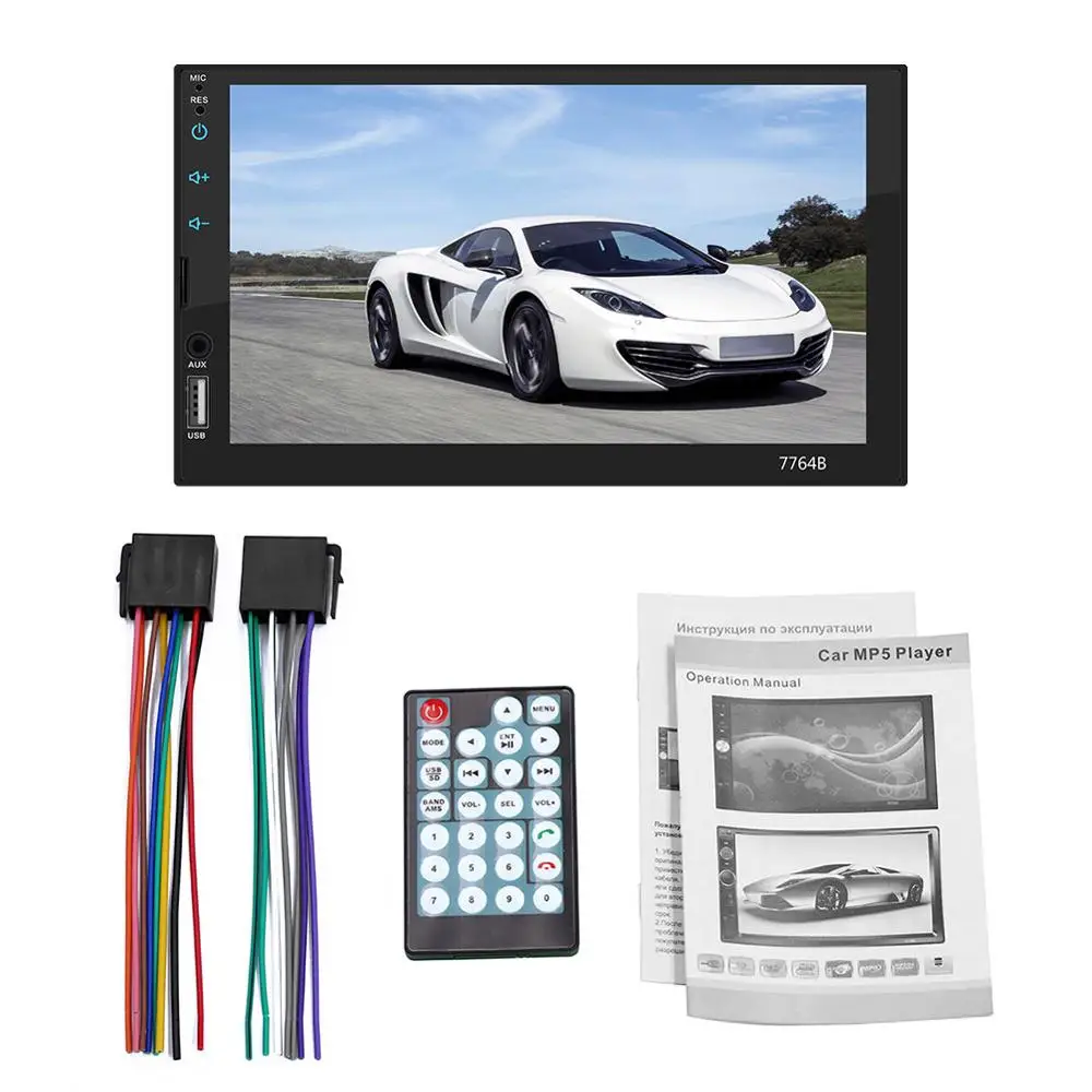 Car Radio Only Частный завод 7764B Автомагнитола HD " сенсорный экран стерео 2 Din Bluetooth FM SD USB Aux вход Зеркало Ссылка Android Mp5 плеер - Цвет: Car Radio Only