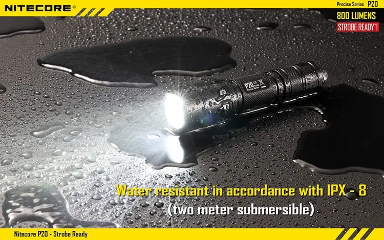 NITECORE тактический фонарь P20 800 Люмен Стробоскоп готов Водонепроницаемый 18650 портативный фонарь для походов и охоты