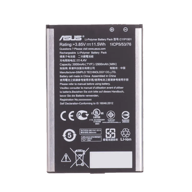 Оригинальный аккумулятор для Asus Zenfone 2 Laser ZE601KL Selfie ZE550KL Z00LD Z011D ZD551K Z00UD C11P1501 3000 мАч