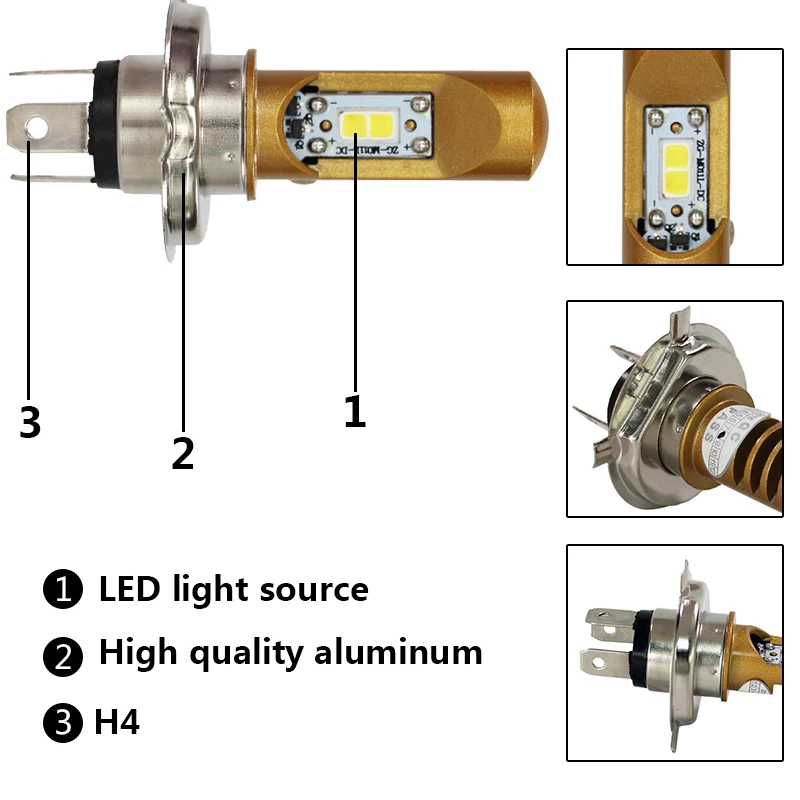 R8 DC H4 светодиодный фары мотоцикла велосипед HS1 PH7 PH8 BA20D H6 Светодиодный лампа с