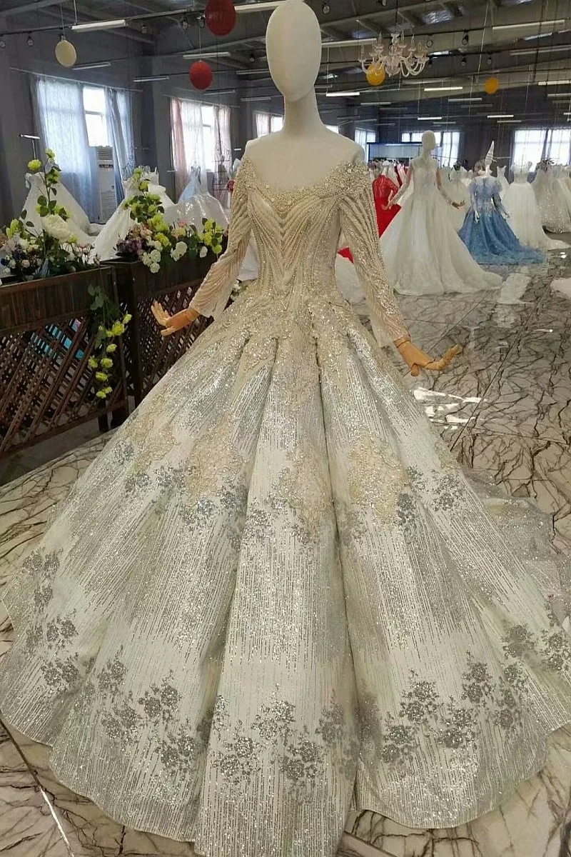 LS247414 королевские блестящие Бальные вечерние платья с блестками длинными