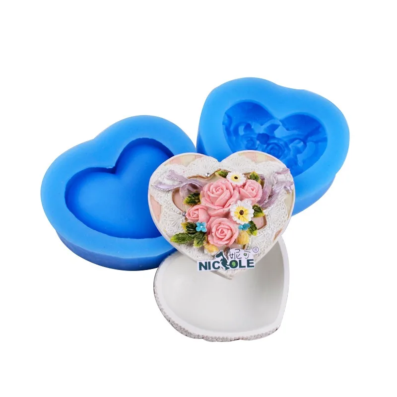 Nicole 3D коробка с сердцем Мыло Форма конфеты шоколадная форма DIY ручной работы