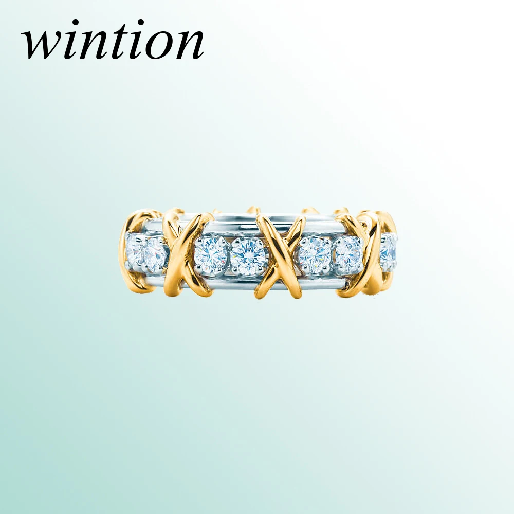 Wintion tiff кольцо из циркона с бриллиантами Оригинал 100% стерлингового серебра 925