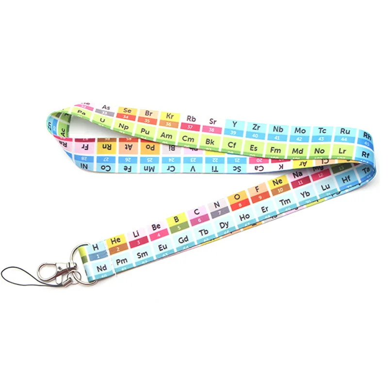 P3801 Dongmanli The Periodic Table Lanyard Badge ID Lanyards/ Mobile Phone Rope/ Key Lanyard Neck Straps Necklace