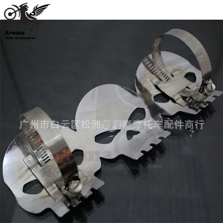 Алюминиевый защитный чехол для мотоцикла harley с черепом и хромом|exhaust cover|scooter exhaust