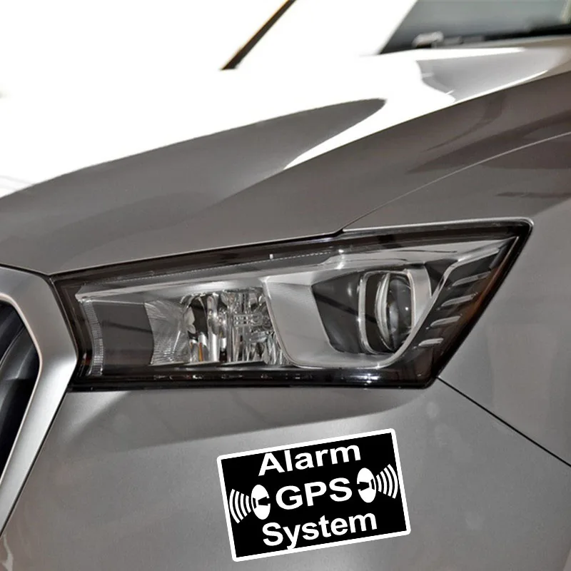 YJZT 11.8*6.5CM Alarm GPS System Black And White PVC Car Sticker Bold Decals C1-3043