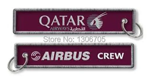 Qatar Airbus Flight Crew брелок с вышивкой 13x2 8 см 100 шт. в партии|flight crew|flight crew keychainflight airbus |