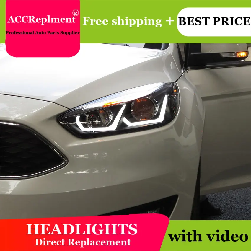 Тюнинг автомобилей для Ford Focus головной светильник s U глаза ангела 2015 2018
