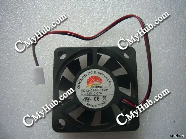 

For DOCENG FD124010-DS1 FD124010 ZP DC12V 0.07A 4010 4CM 40MM 40X40X10MM 40*40*10mm 2Wire 2pin Cooling Fan