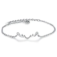 new fashion simple exquisite popular silver plated jewelry deer antlers female gift bracelets sb106